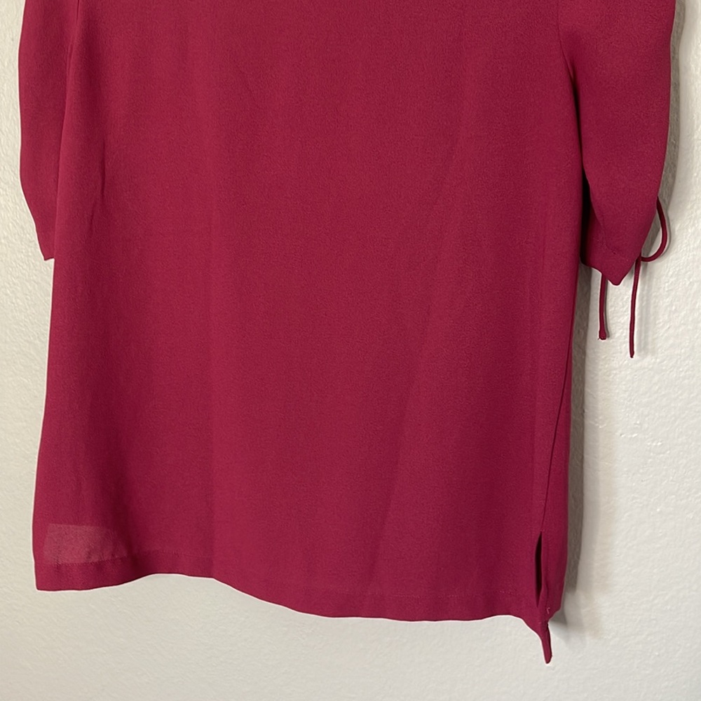 1. State Ruched Detail Tie Sleeve Blouse In Plumberry - Picture 12 of 13